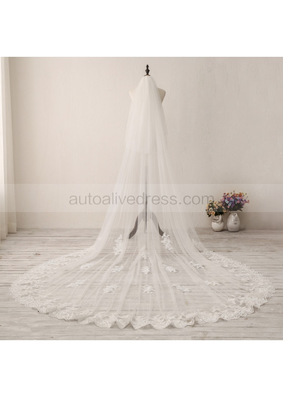 Ivory Two Layer Lace Wedding Veil Ivory Two Layer Lace Wedding Veil
